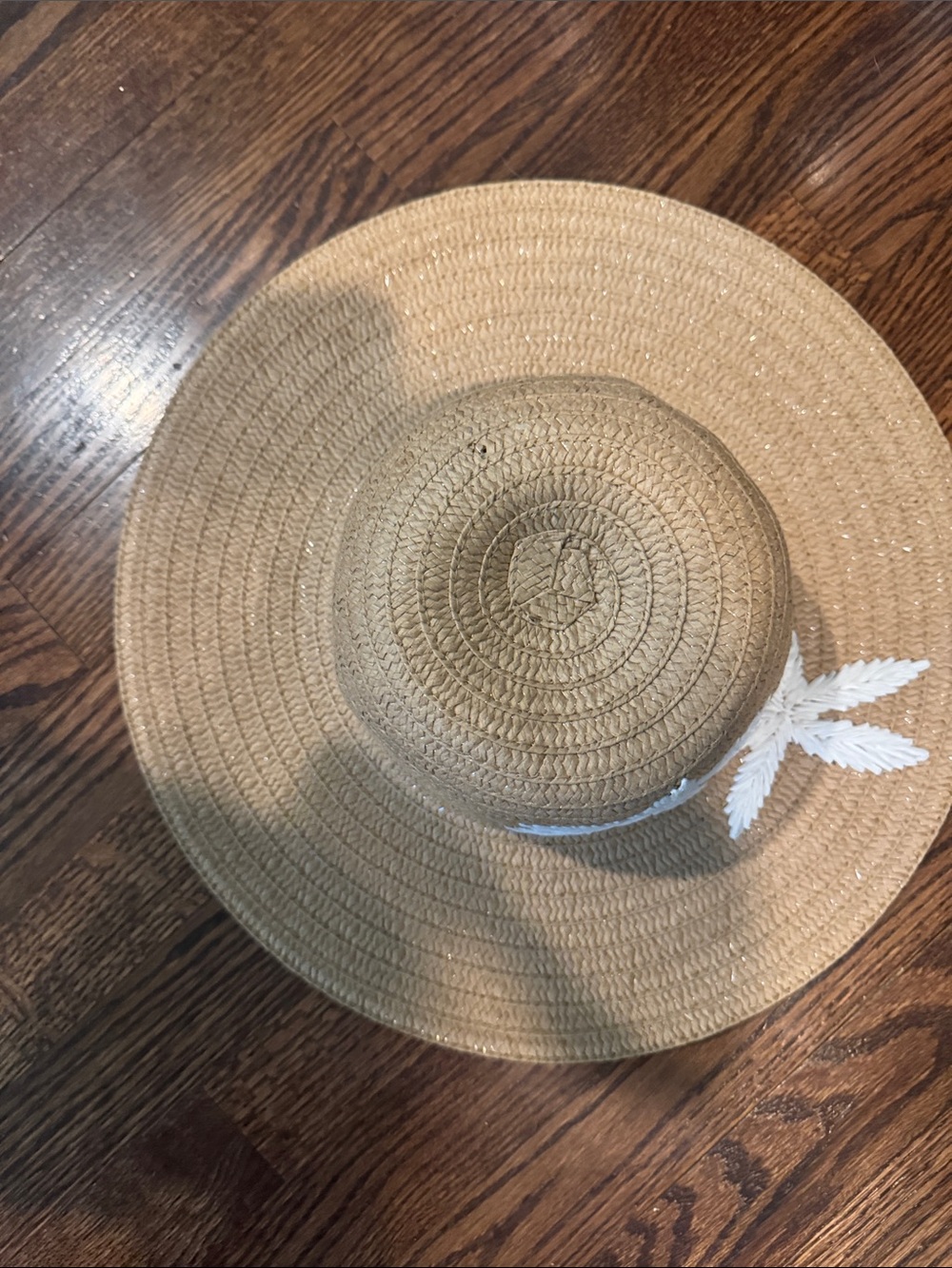 Panama Jack Wide Brim Hat with Two Embroidered White Flowers - Picture 8 of 9